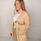 Chan Open Front Diamond Knit Cardigan, Oatmeal
