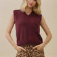 Mariah Classic V-Neck Sweater Vest, Wine