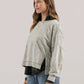 Annie Mineral Wash Crewneck Top, Olive