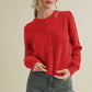 Haidyn Long Sleeve Button Up Cardigan, Red