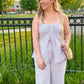 Florence Classic Linen Tube Top / Pants Set, Lavender Blue