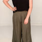 Ella Satin Palazzo Pants, Olive