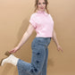 Gracie Wide Leg Crop Denim with Bow Detail