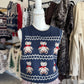 Teddy Printed Sweater Vest, Navy