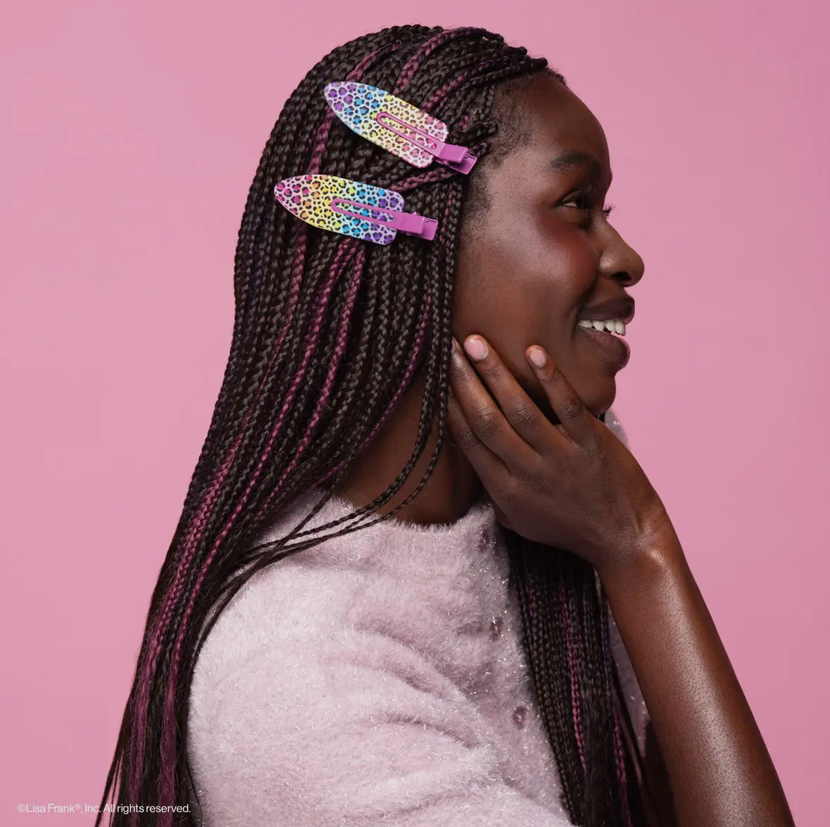 Kitsch x Lisa Frank XL Creaseless Clips, Rainbow Leopard