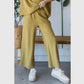 Lulu Waffle Textured Knit Pants, Mustard