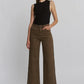 Suki Leopard Wide Leg Super High Rise Jeans, Mica