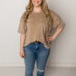 Lucy High Rise Ankle Skinny with Distressed Knee, Mica Denim