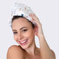 Kitsch Quick Dry Hair Towel, White Terrazzo