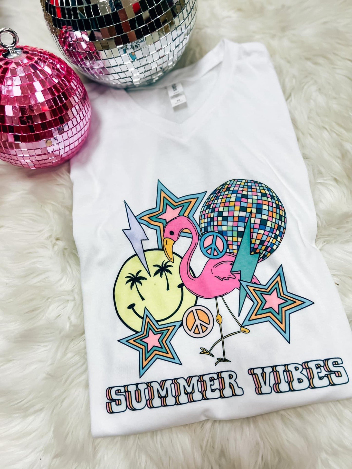 Retro Summer Vibes Graphic Tee, White