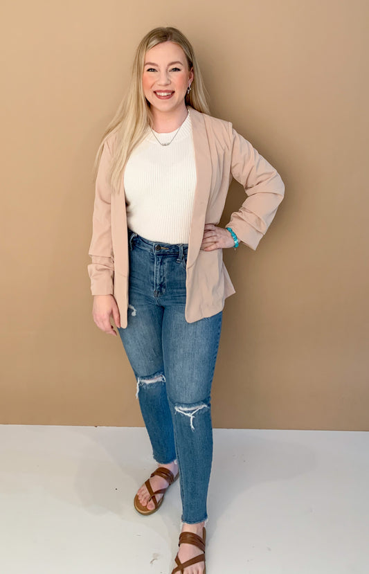 Layla High Rise Distressed Skinny Jeans, Risen Jeans