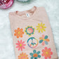 Retro Flower Graphic Tee, Peach