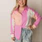 Pippa Color Block Linen Top, Pink Multi