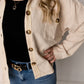 Gigi Mineral Wash Waffle Knit Shacket, Cream
