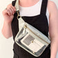 Clear Stadium Sling/Belt Bag, Silver and Clear