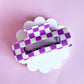 Purple Checkered Claw Clip