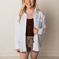 Lynn Oversized Linen Button Up Shirt, Off White