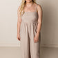 Reagan Tied Back Wide Leg Jumpsuit, Taupe