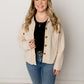 Gigi Mineral Wash Waffle Knit Shacket, Cream