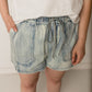 Jana High Waisted Acid Wash Denim Mini Shorts