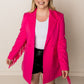 Tanya Double Breasted Fringe Blazer, Hot Pink