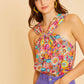 Sasha Floral Print Halter Neck Woven Blouse, Multi Color