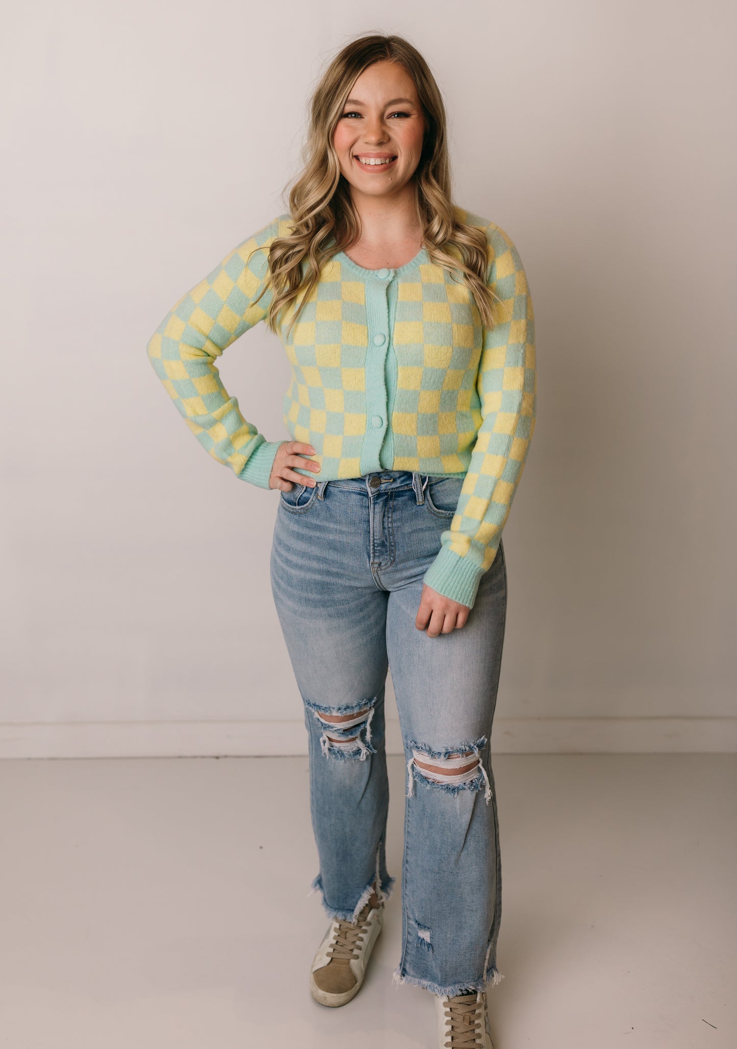 Remi Light Wash Distressed Straight Denim