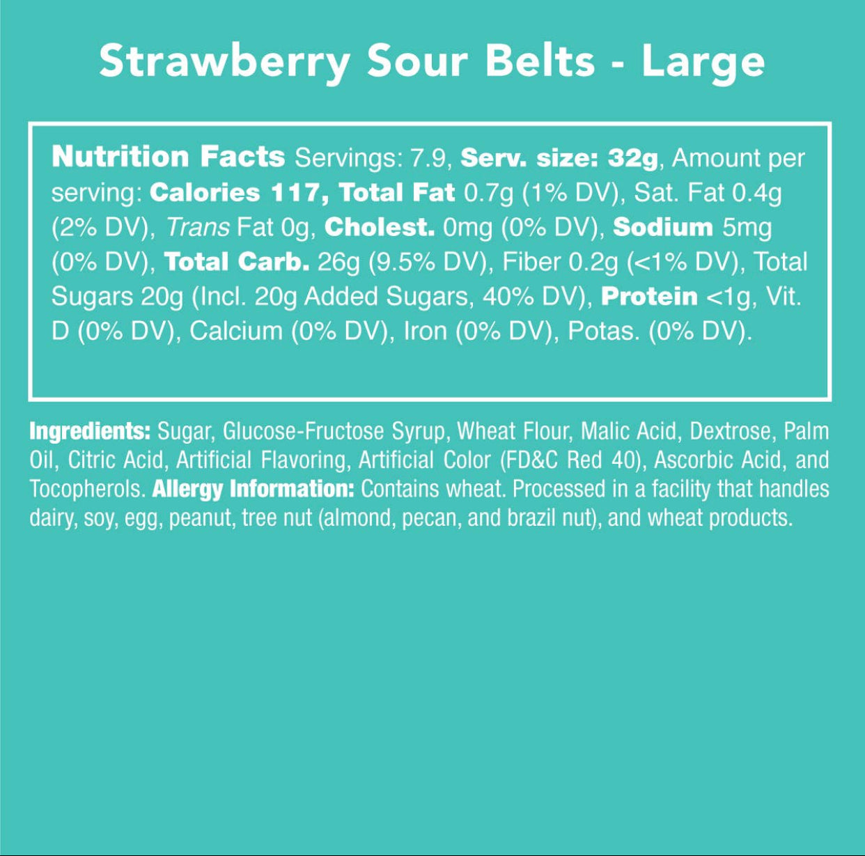 Candy Club Strawberry Sour Belt Candies