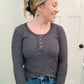Leah Jersey Knit Top, Charcoal