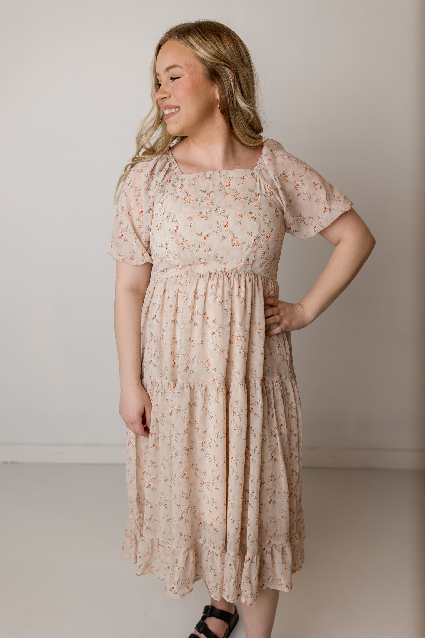 Poppy Dress, Pale Peach