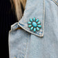 1.5" Turquoise Flower Pin
