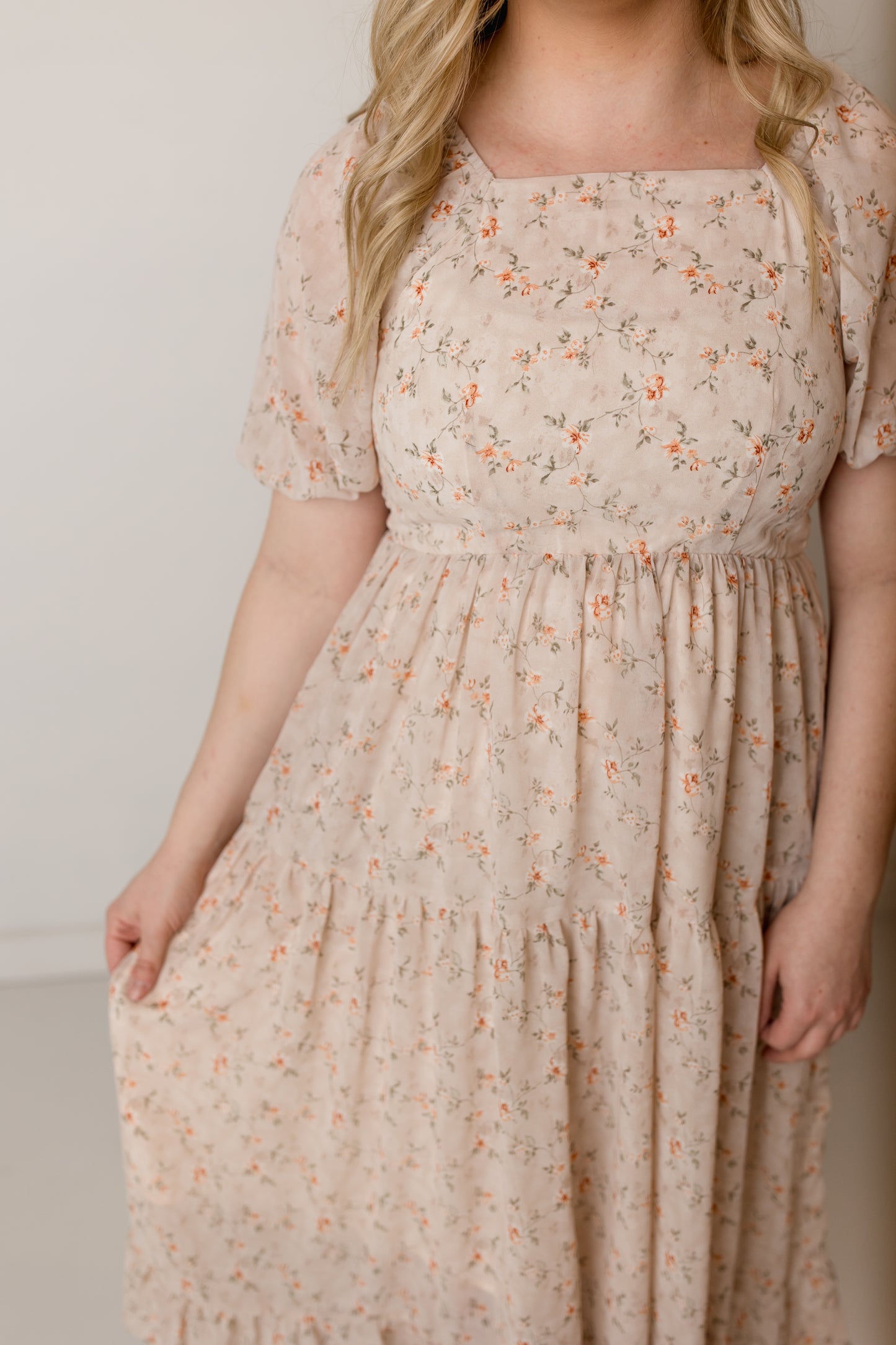 Poppy Dress, Pale Peach