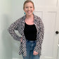 Kloris Flirty Print Top, Black/White