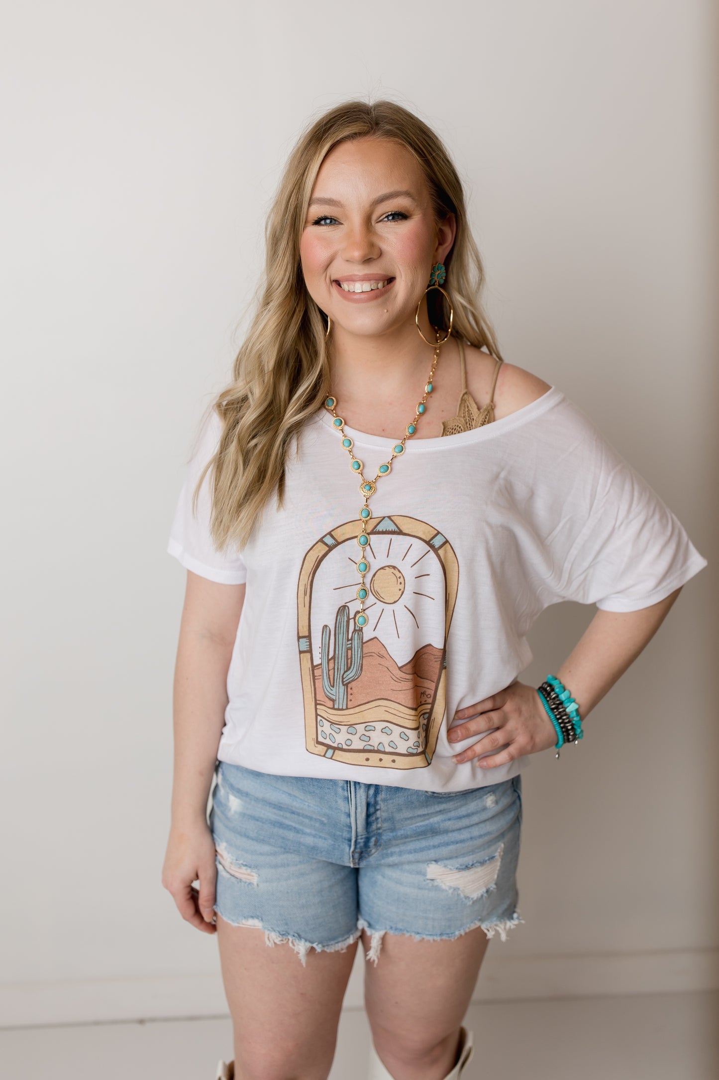 Desert Dreaming Slouchy Tee, White
