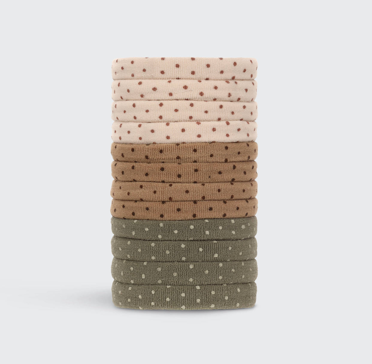 Kitsch Recycled Nylon Medium Polka Dot Elastics, 12 pack