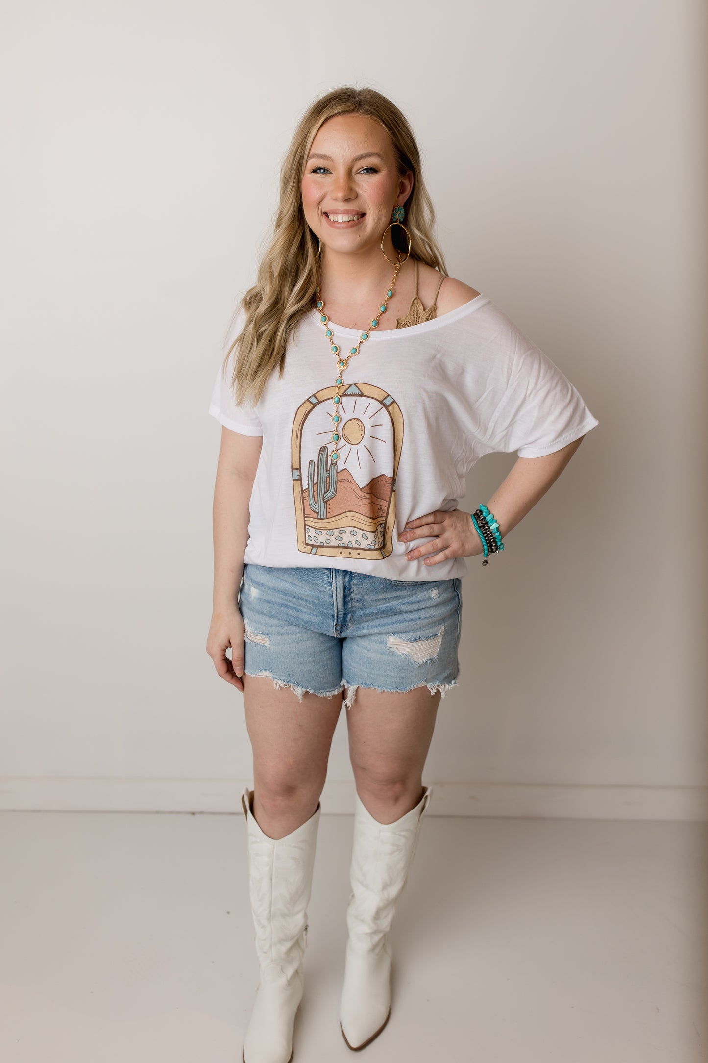 Desert Dreaming Slouchy Tee, White