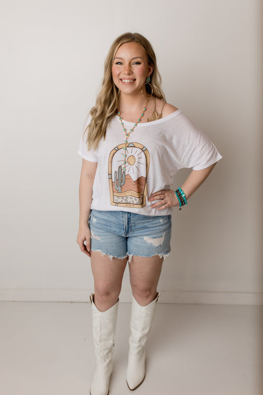 Desert Dreaming Slouchy Tee, White