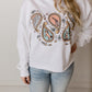 Paisley V-Neck Sweatshirt, White